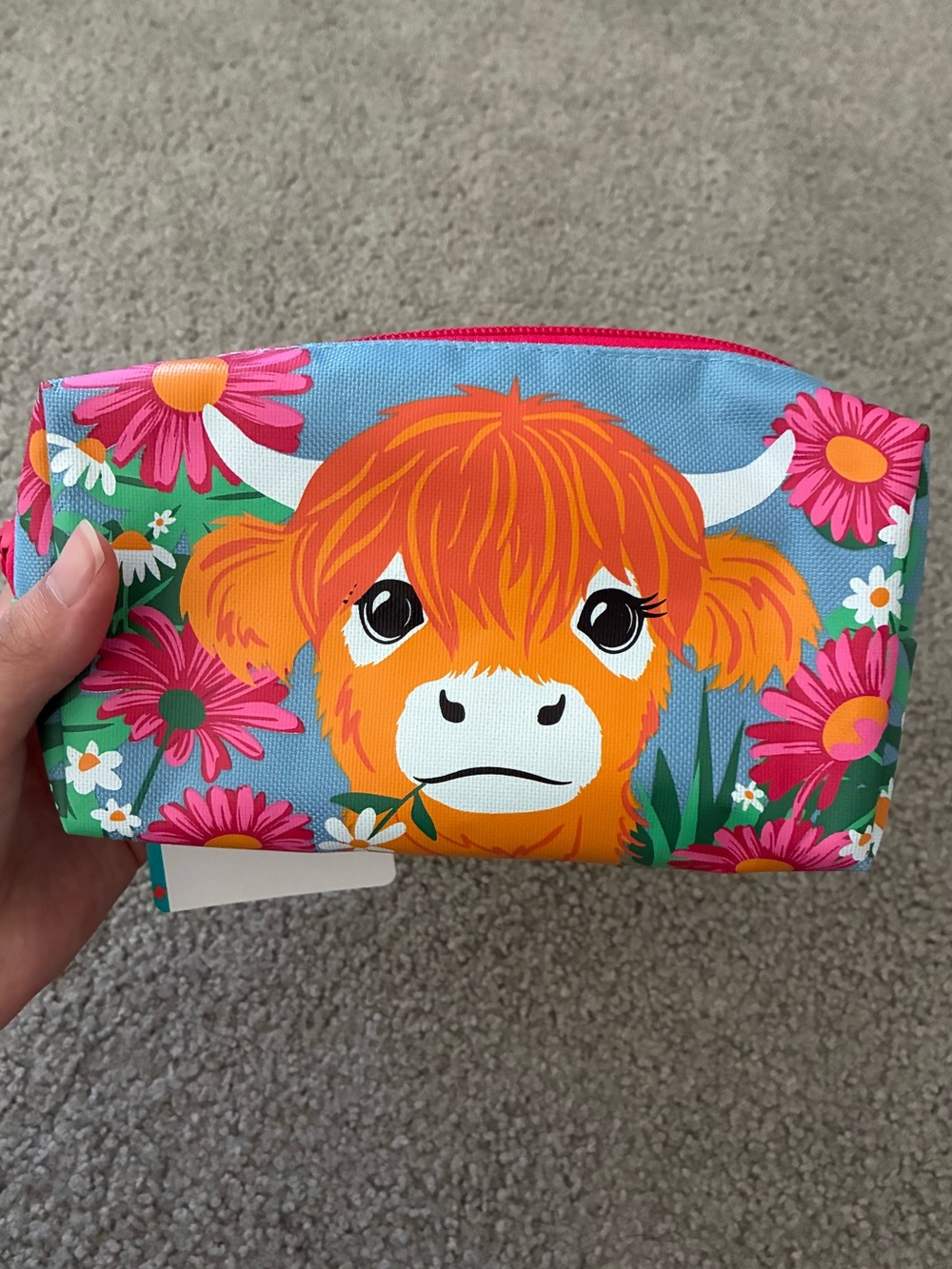 Highland cow pencil pouch